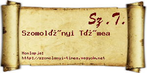 Szomolányi Tímea névjegykártya